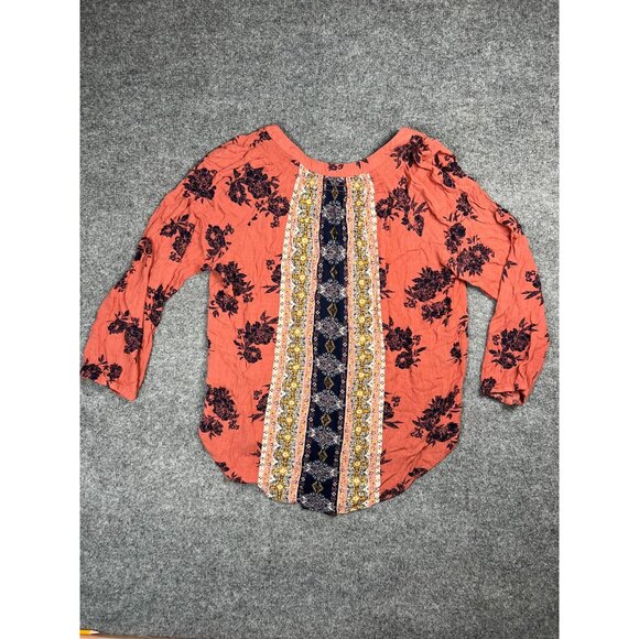 Mason & Belle Women's Boho Floral Print Blouse Long Sleeve Tassel Tie Large - Picture 7 of 7